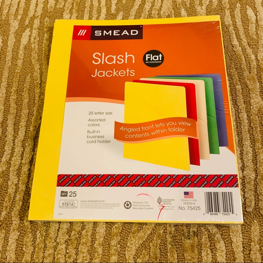 NWT Smead Organized Up Slash File Jacket, 25 folders